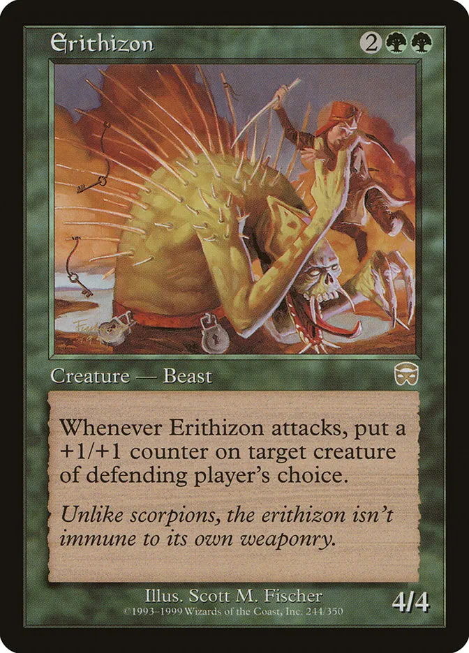 1999 Mercadian Masques Erithizon rare #244 rare card image