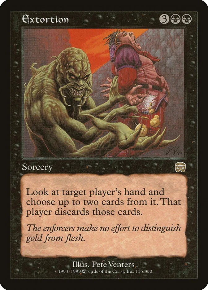 1999 Mercadian Masques Extortion rare #135 rare card image