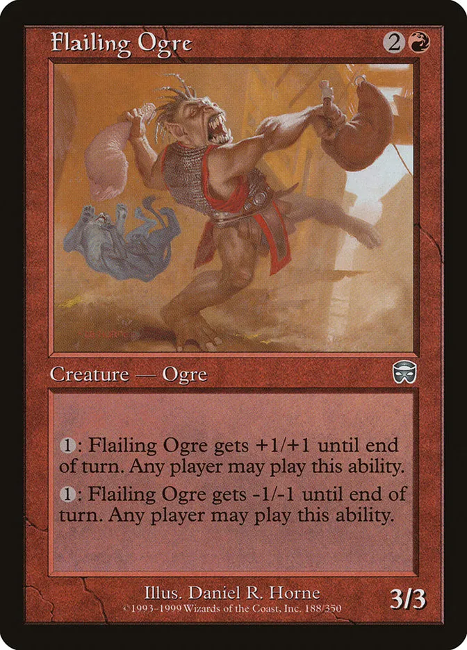 1999 Mercadian Masques Flailing Ogre #188 uncommon card image
