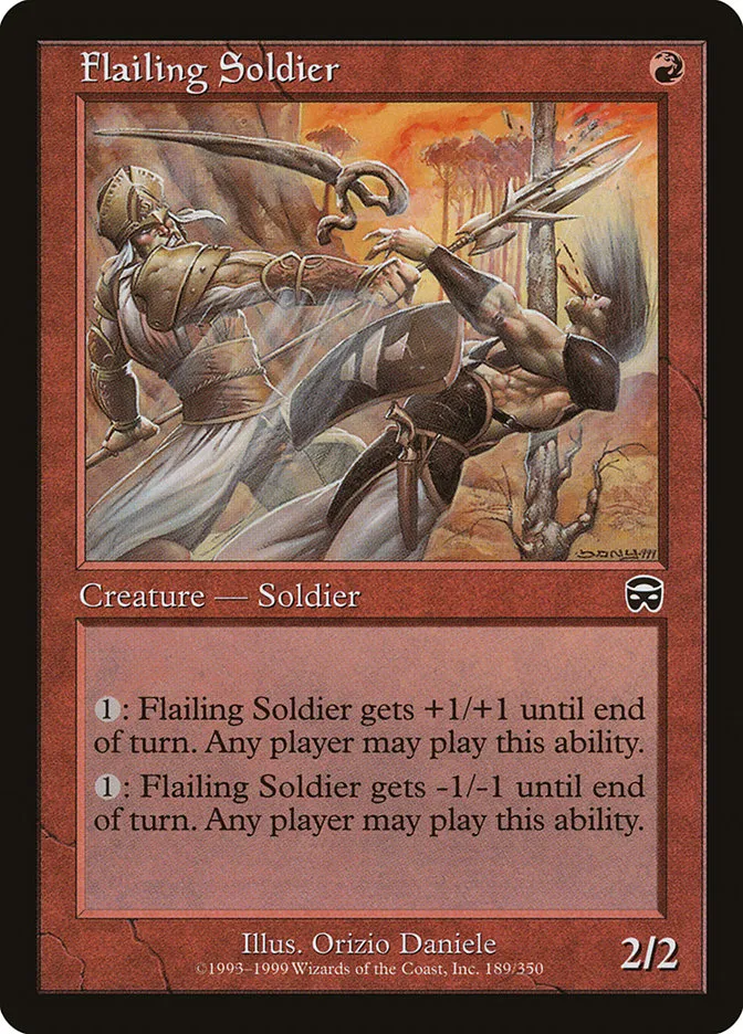 1999 Mercadian Masques Flailing Soldier common #189 common card image