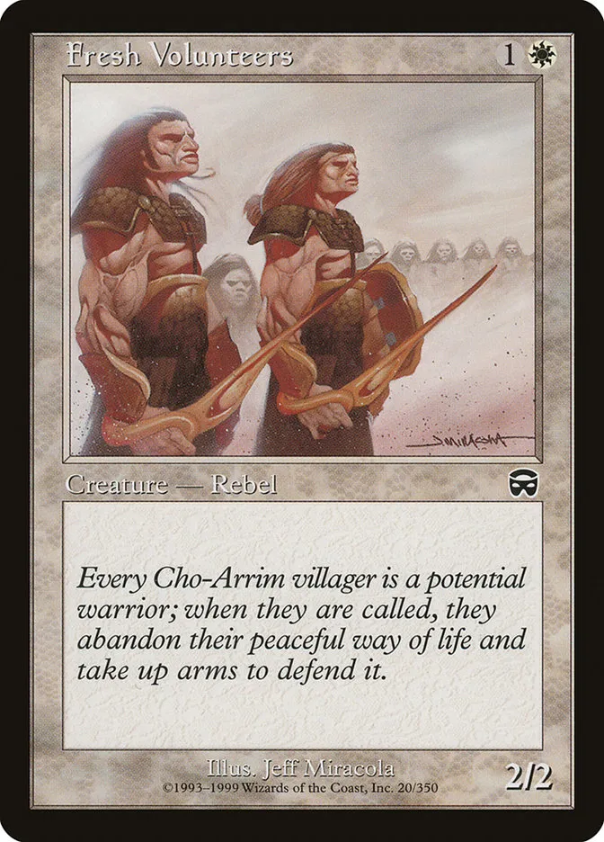 1999 Mercadian Masques Fresh Volunteers common #20 common card image