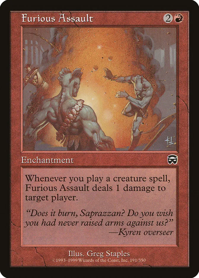1999 Mercadian Masques Furious Assault common #191 common card image