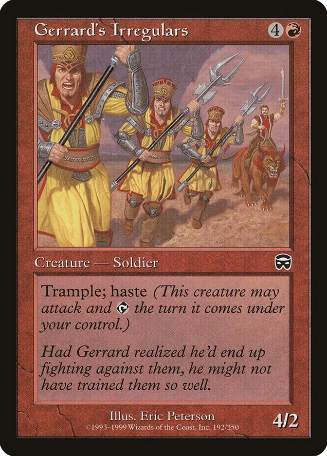 1999 Mercadian Masques Gerrard's Irregulars common #192 common card image