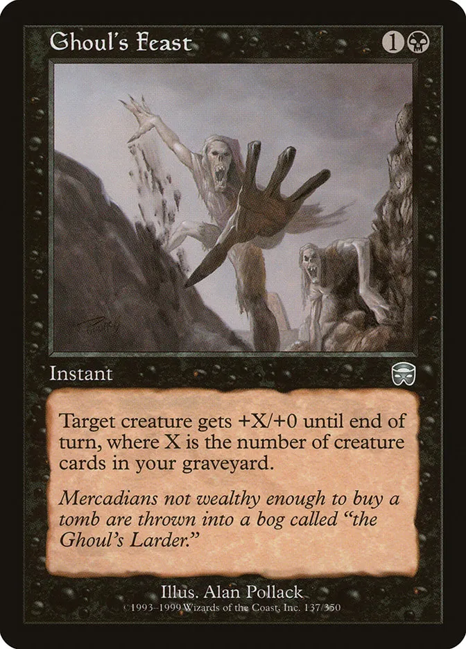 1999 Mercadian Masques Ghoul's Feast uncommon #137 uncommon card image