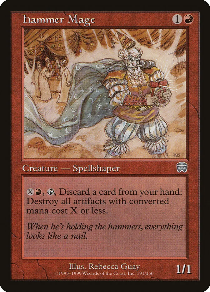 1999 Mercadian Masques Hammer Mage uncommon #193 uncommon card image