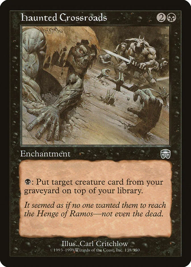 1999 Mercadian Masques Haunted Crossroads #138 uncommon card image