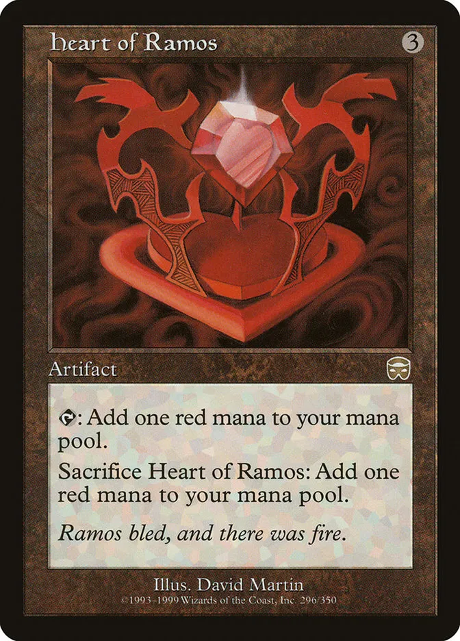 1999 Mercadian Masques Heart of Ramos #296 rare card image