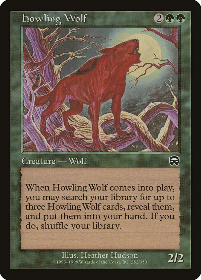 1999 Mercadian Masques Howling Wolf common #252 common card image