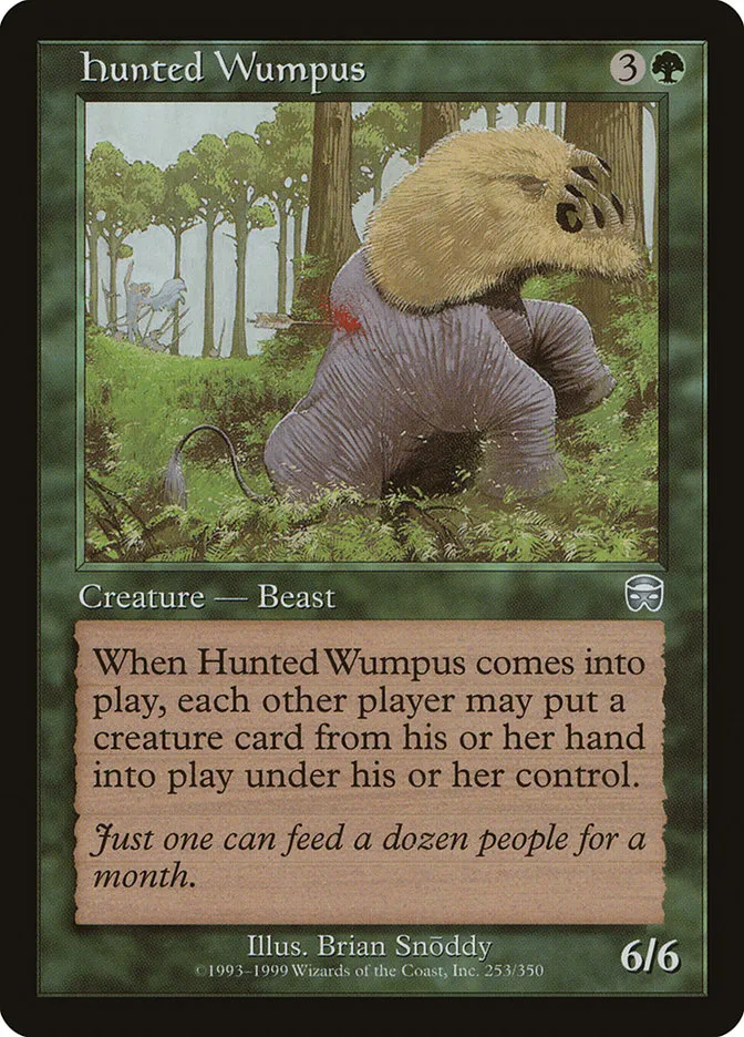 1999 Mercadian Masques Hunted Wumpus #253 uncommon card image