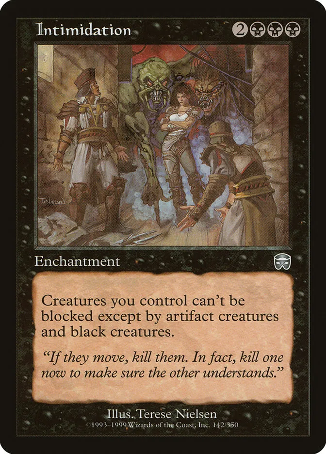 1999 Mercadian Masques Intimidation uncommon #142 uncommon card image