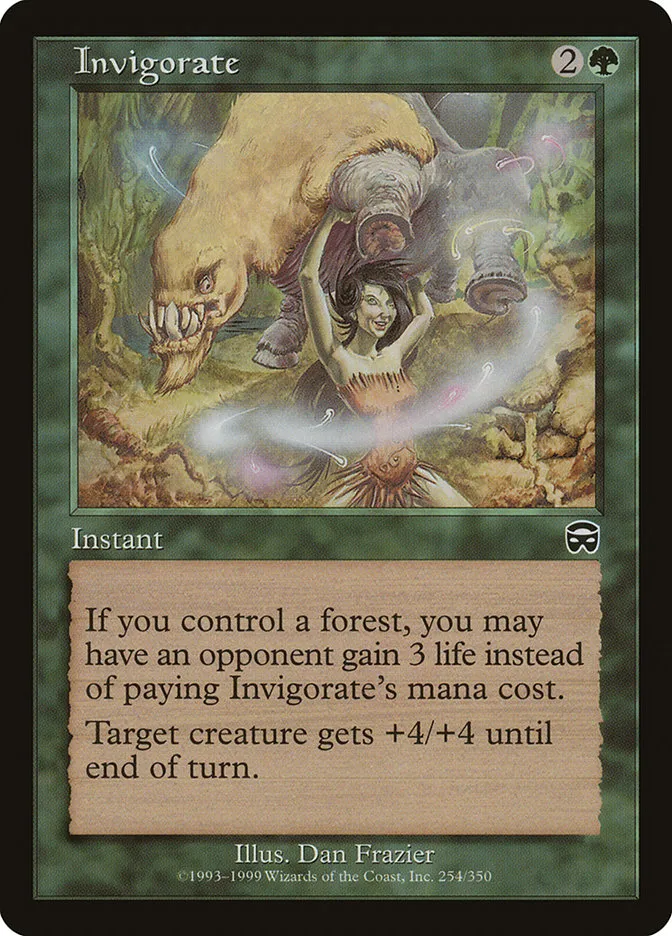 1999 Mercadian Masques Invigorate [Foil] common #254 common card image