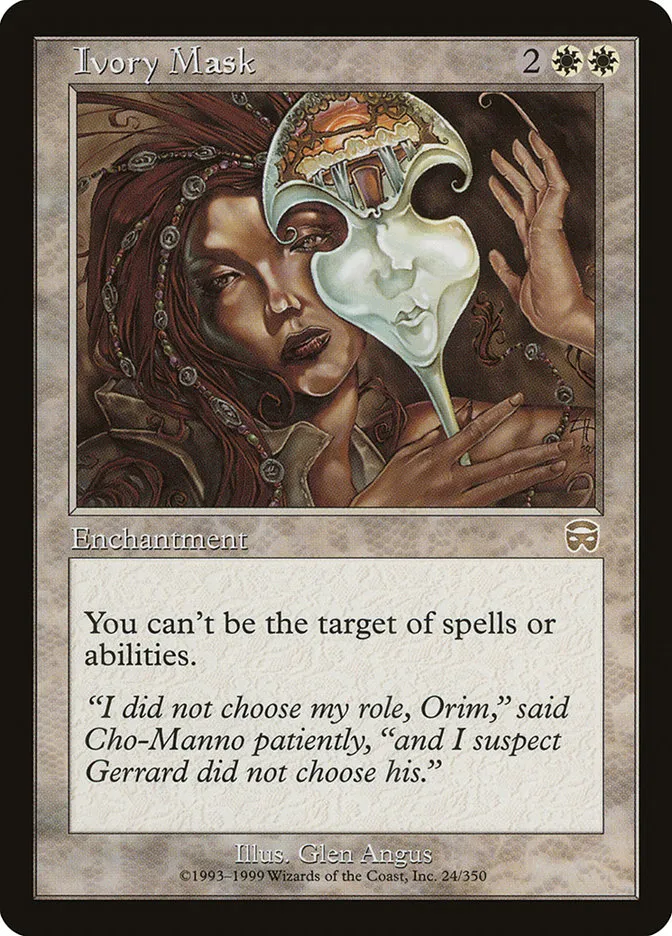 1999 Mercadian Masques Ivory Mask rare #24 rare card image