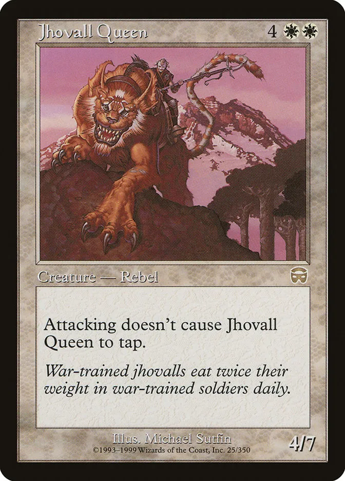 1999 Mercadian Masques Jhovall Queen rare #25 rare card image