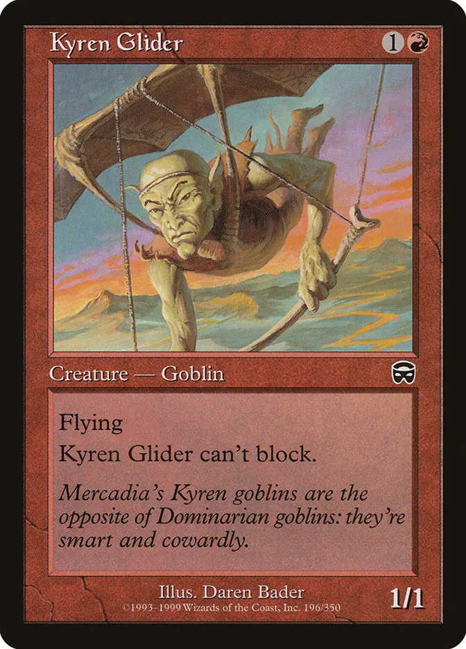1999 Mercadian Masques Kyren Glider common #196 common card image