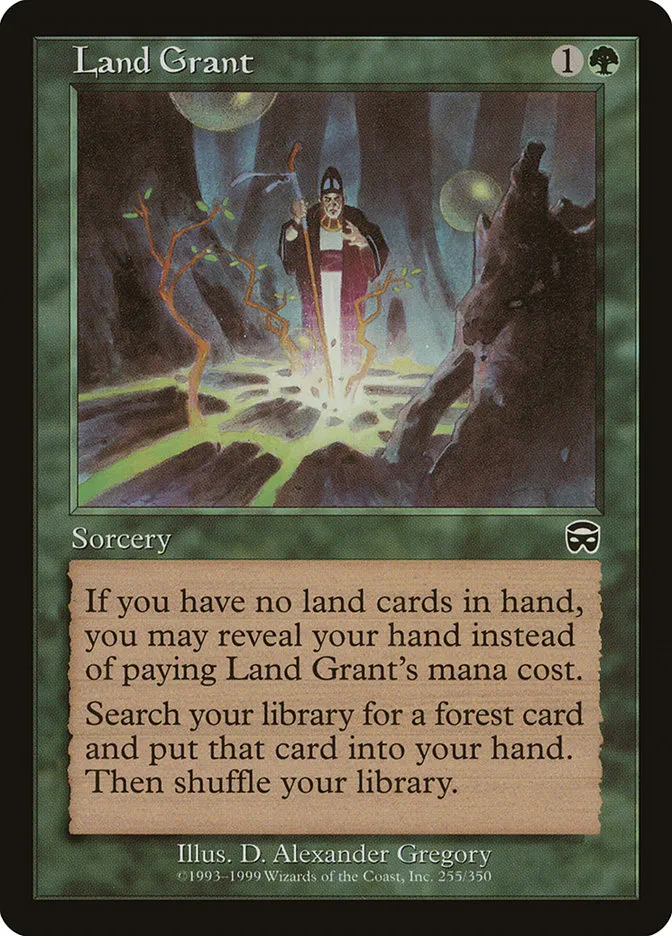 1999 Mercadian Masques Land Grant common #255 common card image