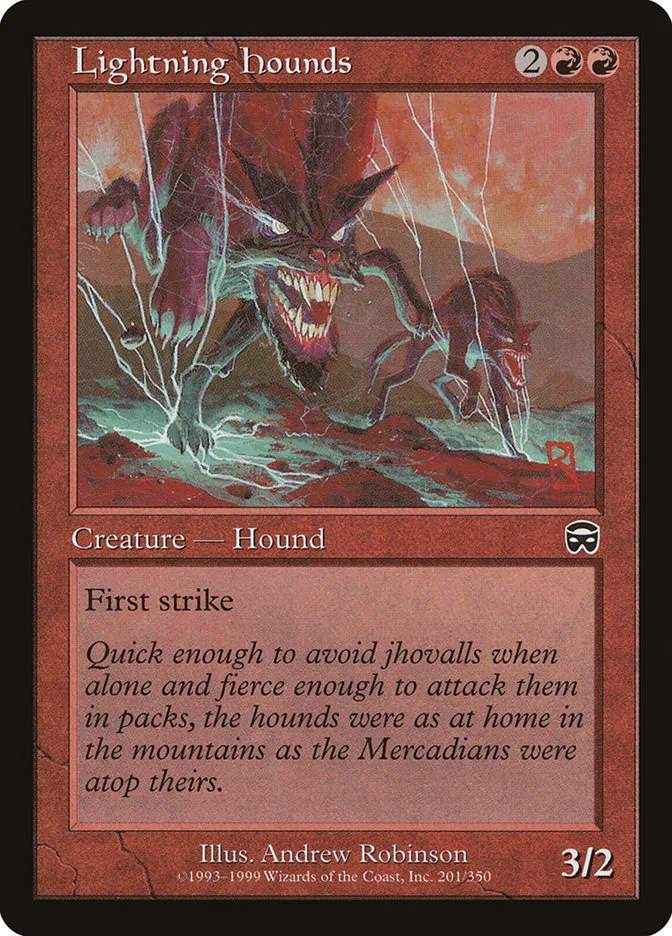 1999 Mercadian Masques Lightning Hounds #201 common card image