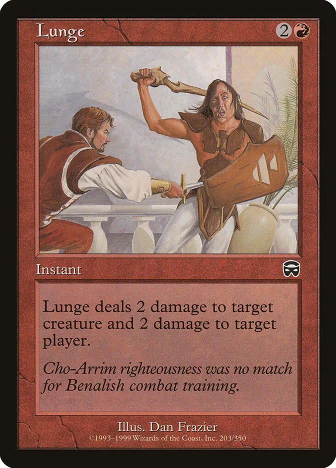1999 Mercadian Masques Lunge common #203 common card image