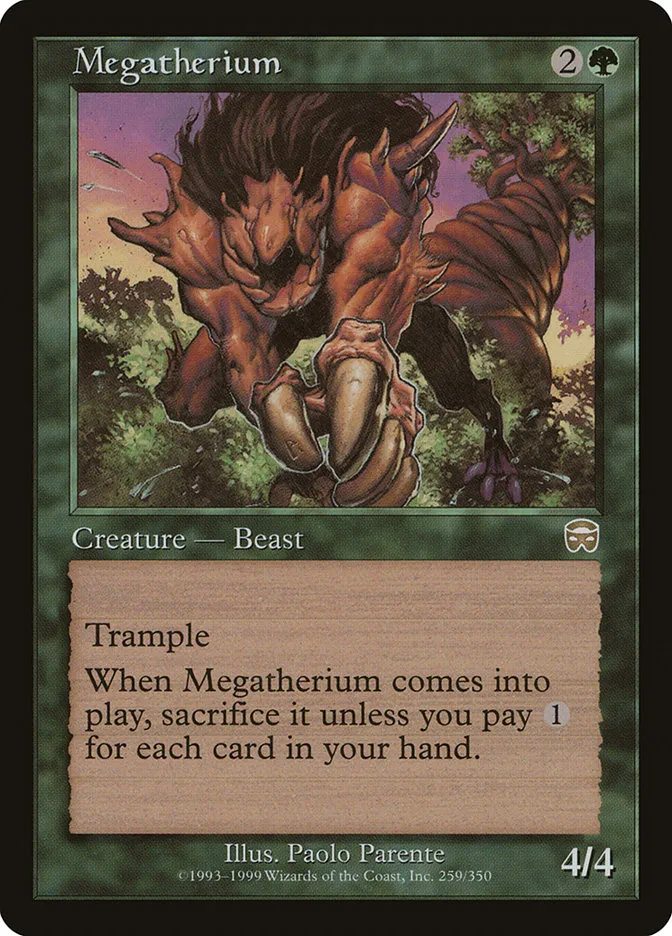 1999 Mercadian Masques Megatherium rare #259 rare card image