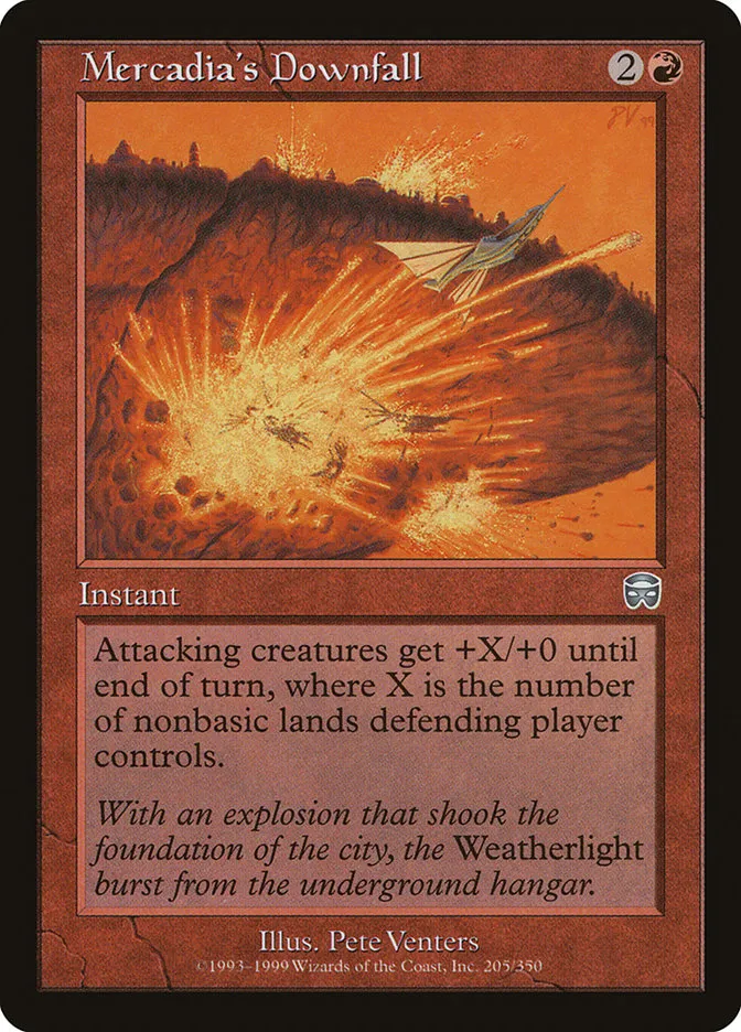1999 Mercadian Masques Mercadia's Downfall #205 uncommon card image