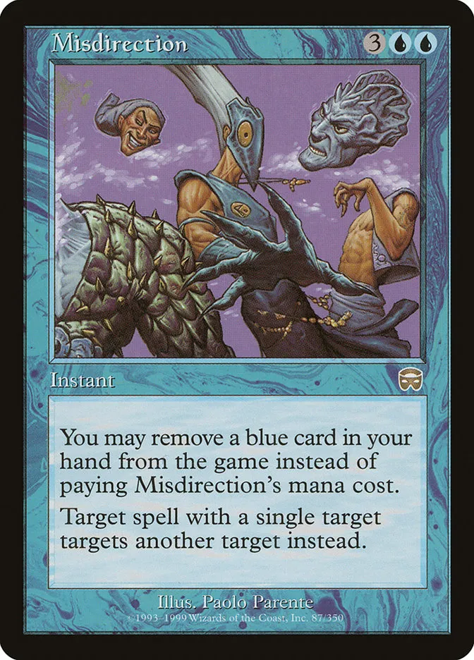 1999 Mercadian Masques Misdirection rare #87 rare card image