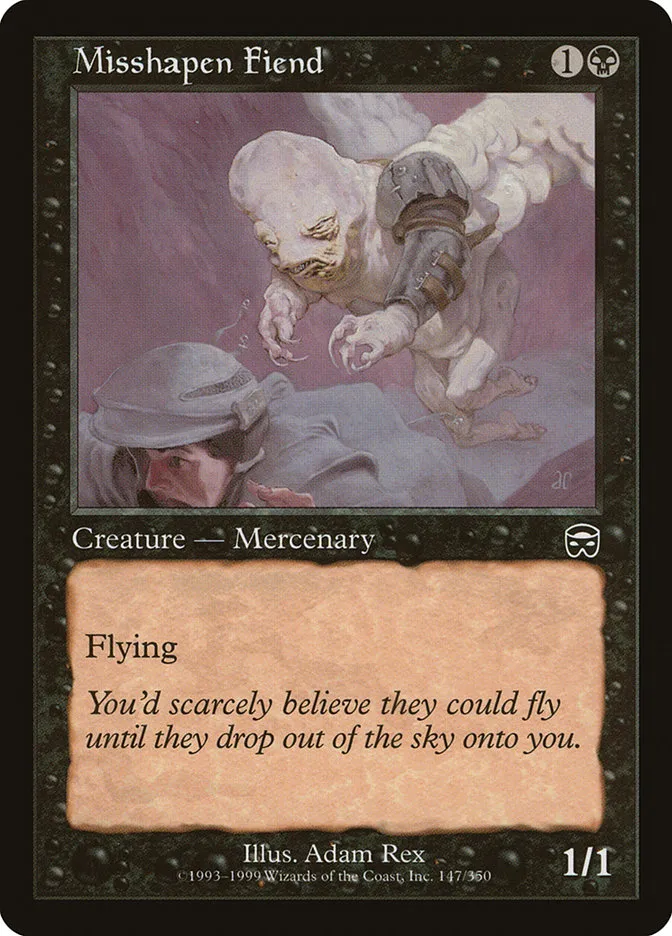 1999 Mercadian Masques Misshapen Fiend common #147 common card image