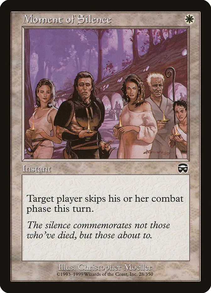 1999 Mercadian Masques Moment of Silence common #28 common card image