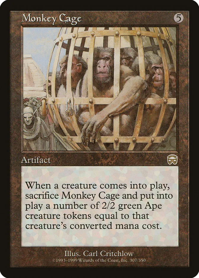 1999 Mercadian Masques Monkey Cage rare #307 rare card image