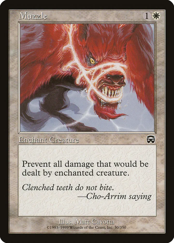 1999 Mercadian Masques Muzzle common #30 common card image