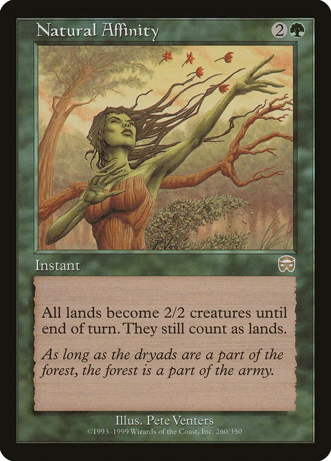 1999 Mercadian Masques Natural Affinity #260 rare card image