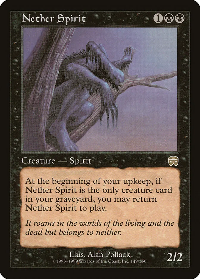 1999 Mercadian Masques Nether Spirit rare #149 rare card image