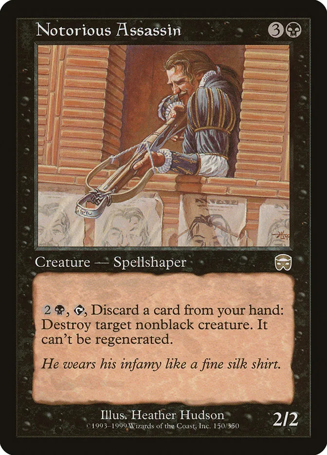 1999 Mercadian Masques Notorious Assassin rare #150 rare card image