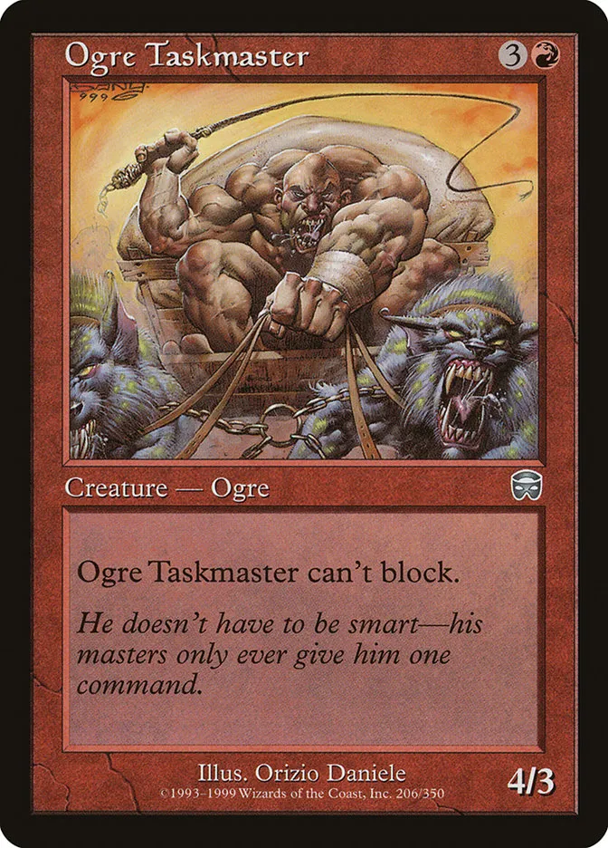 1999 Mercadian Masques Ogre Taskmaster uncommon #206 uncommon card image