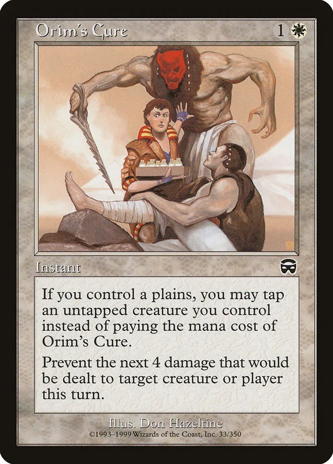 1999 Mercadian Masques Orim's Cure common #33 common card image