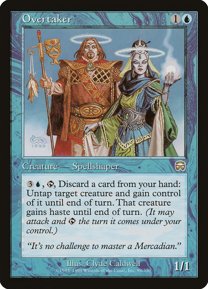 1999 Mercadian Masques Overtaker #89 rare card image