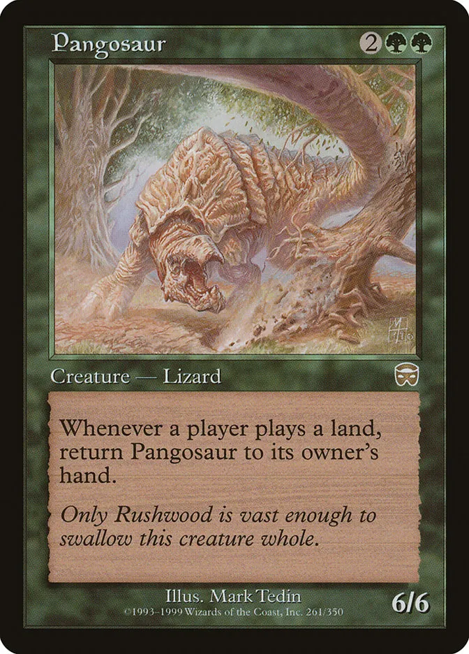 1999 Mercadian Masques Pangosaur rare #261 rare card image