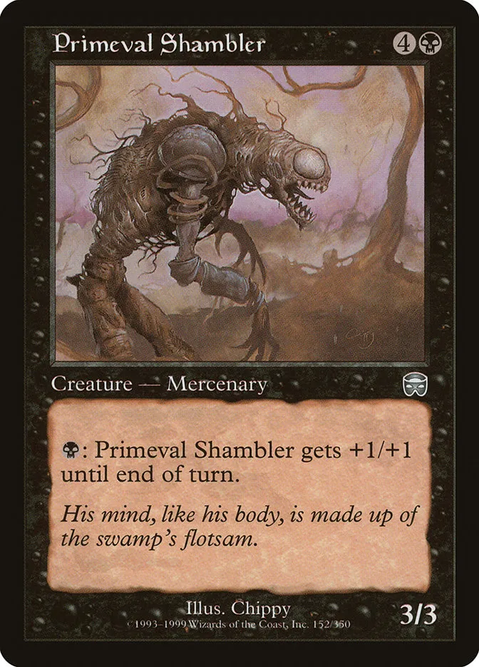 1999 Mercadian Masques Primeval Shambler #152 uncommon card image