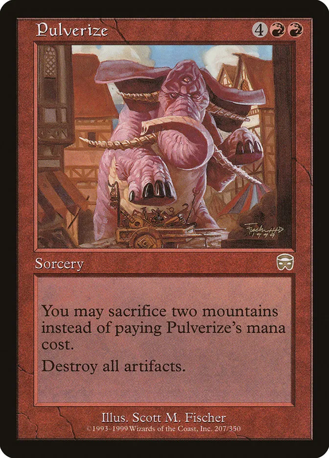 1999 Mercadian Masques Pulverize rare #207 rare card image