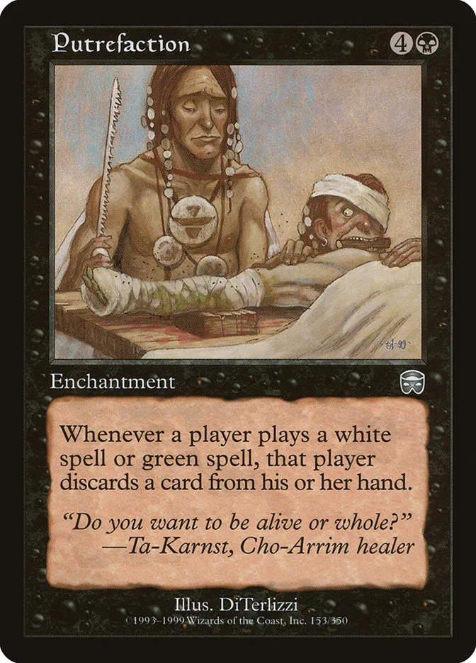 1999 Mercadian Masques Putrefaction uncommon #153 uncommon card image