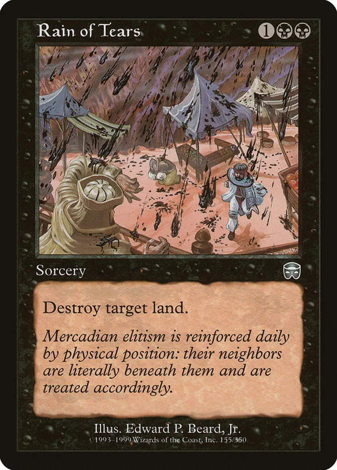 1999 Mercadian Masques Rain of Tears uncommon #155 uncommon card image