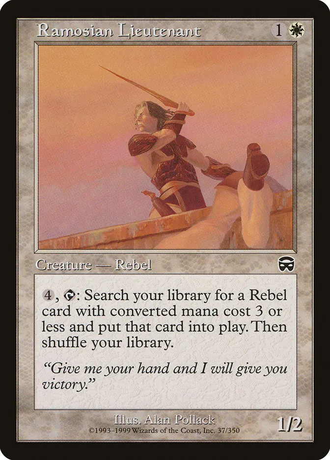 1999 Mercadian Masques Ramosian Lieutenant common #37 common card image