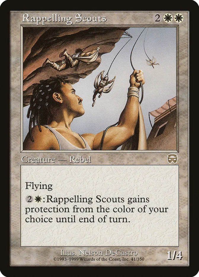 1999 Mercadian Masques Rappelling Scouts rare #41 rare card image