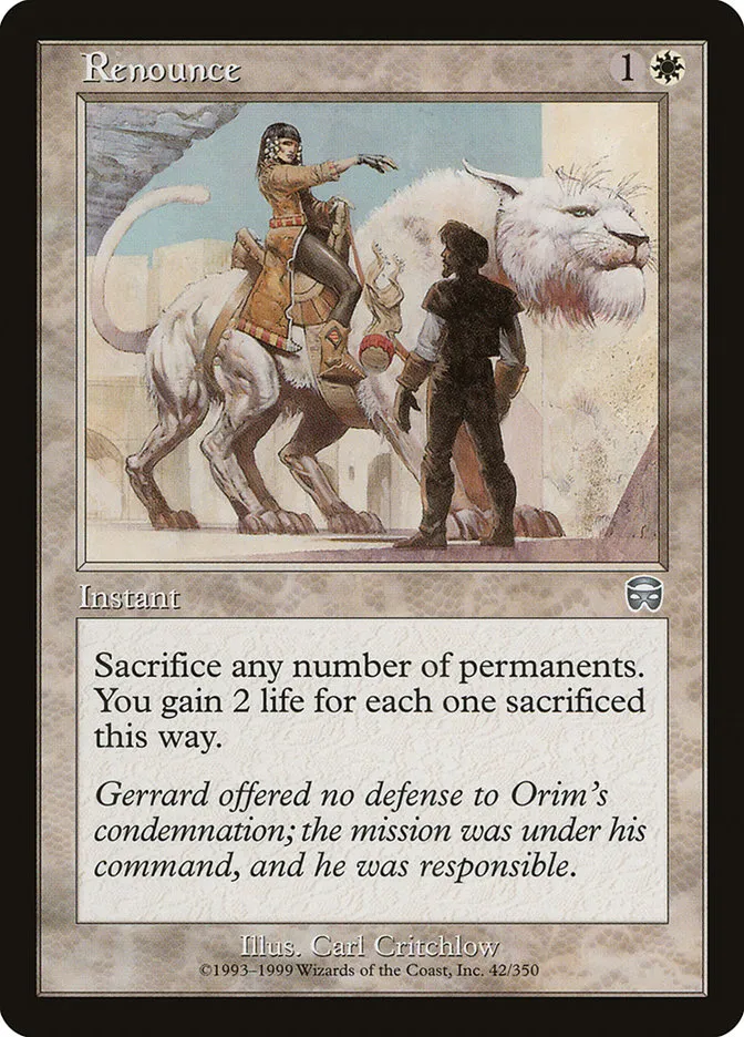 1999 Mercadian Masques Renounce uncommon #42 uncommon card image