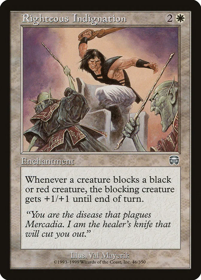 1999 Mercadian Masques Righteous Indignation uncommon #46 uncommon card image