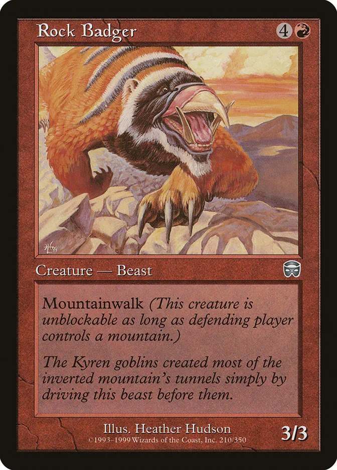 1999 Mercadian Masques Rock Badger uncommon #210 uncommon card image