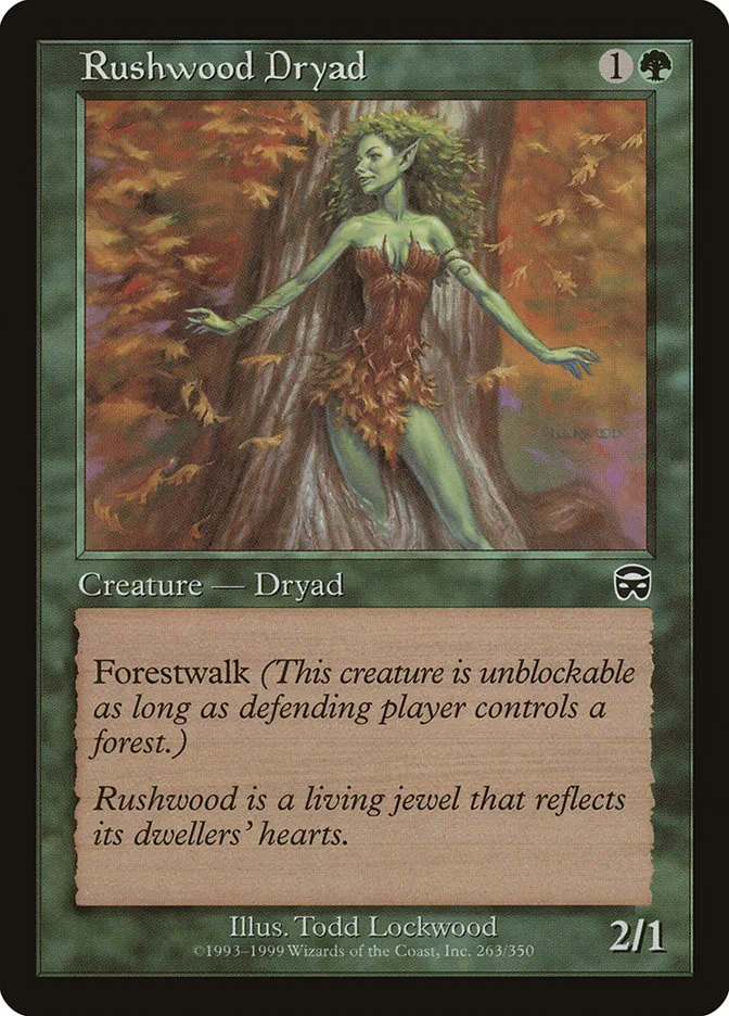 1999 Mercadian Masques Rushwood Dryad common #263 common card image
