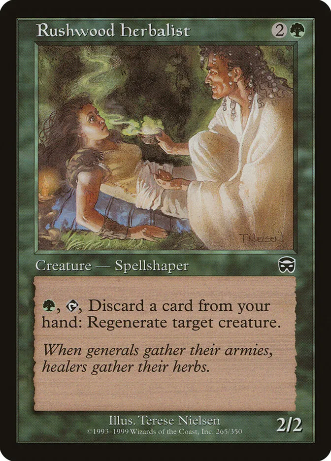 1999 Mercadian Masques Rushwood Herbalist #265 common card image