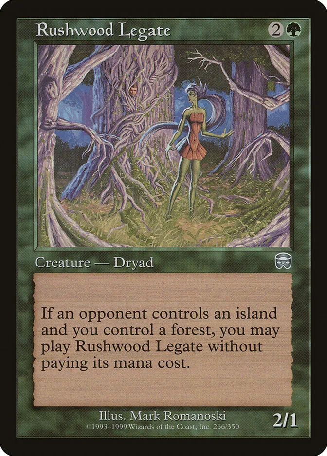 1999 Mercadian Masques Rushwood Legate #266 uncommon card image