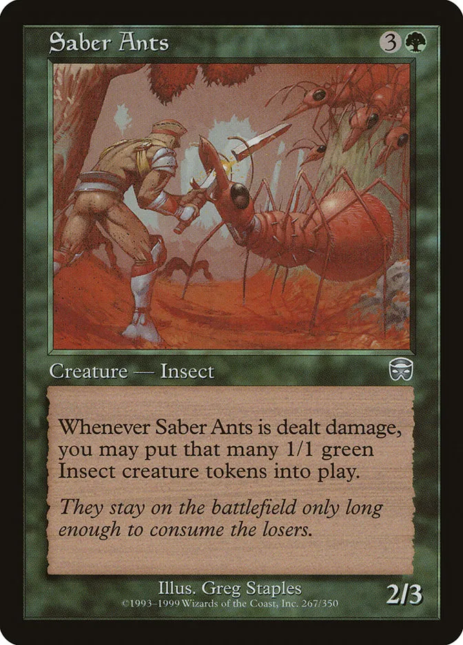 1999 Mercadian Masques Saber Ants uncommon #267 uncommon card image