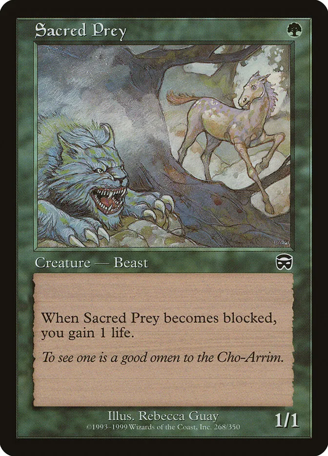 1999 Mercadian Masques Sacred Prey common #268 common card image