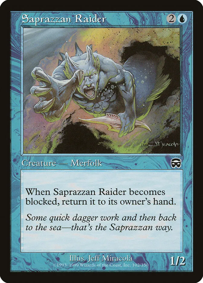 1999 Mercadian Masques Saprazzan Raider common #102 common card image